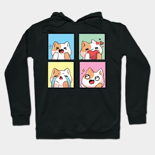 four cute cat reaction Hoodie